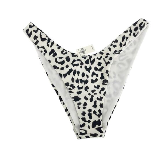 Aerie Super High Cut Cheekiest Bikini Bottom in White Black Leopard XL New NWT - Picture 3 of 5